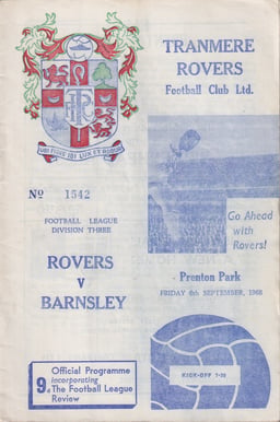 Tranmere Rovers v Barnsley Match Programme 1968-09-06